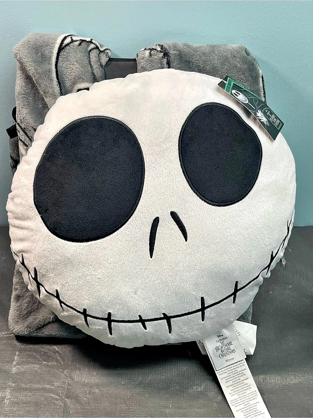 Disney Nightmare Before Christmas Nogginz Pillow & Travel Blanket Set 46”x 60”